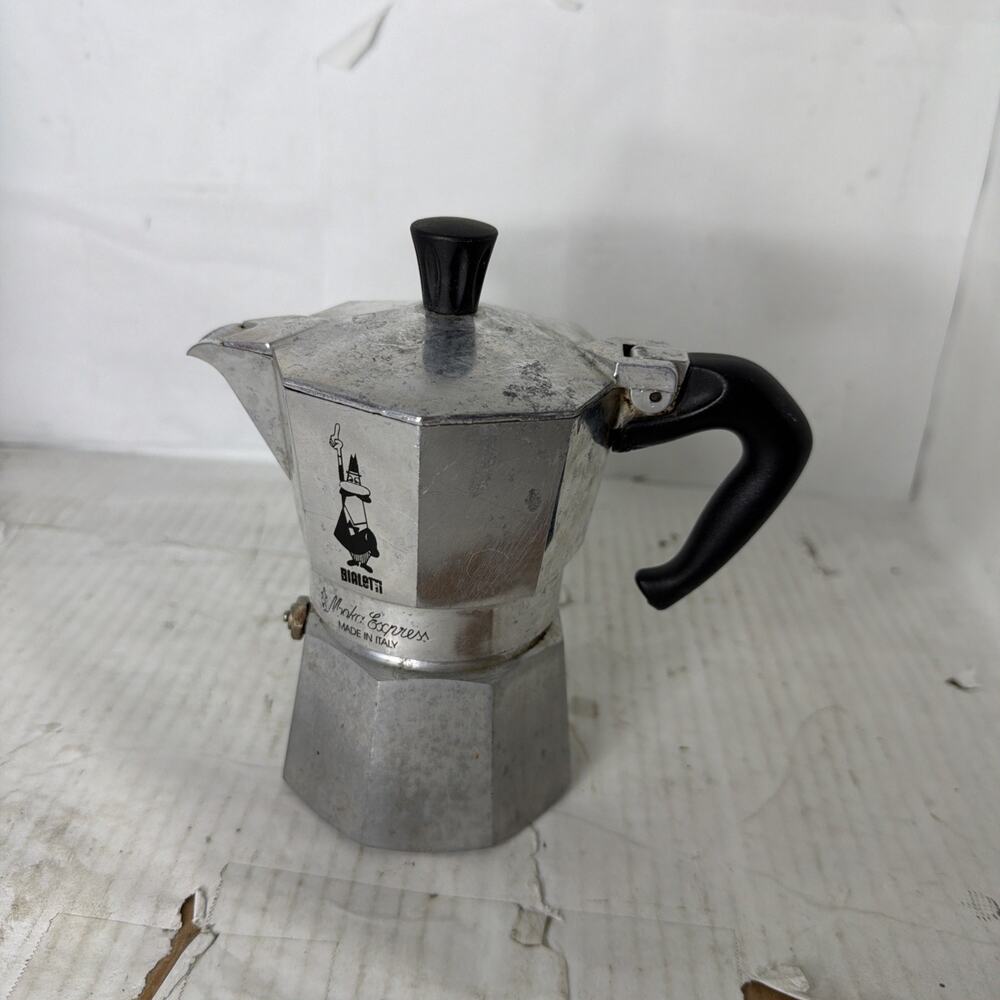 Bialetti Moka Express 1 Cup Pot Stovetop Espresso Maker Silver Made In Italy